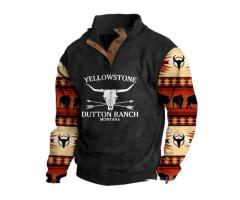 Men s Casual Denim Shirt - Long-Sleeved Printed Fashion Jacket - 4