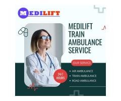 Hire the best Medlift Train Ambulance Service in Dibrugarh with Life-saving Medical Tools