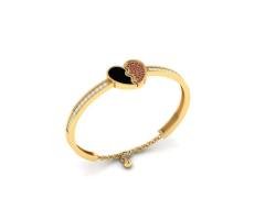 Garnet Broken Heart Gold Filled Bracelet