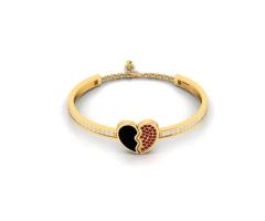 Garnet Broken Heart Gold Filled Bracelet - 2