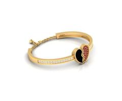 Garnet Broken Heart Gold Filled Bracelet - 3
