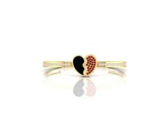 Garnet Broken Heart Gold Filled Bracelet - 4