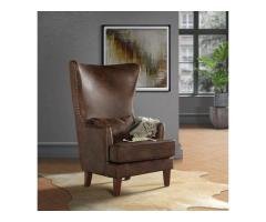 Full Back Lounge Chair Wide Tufted Wingback Chair