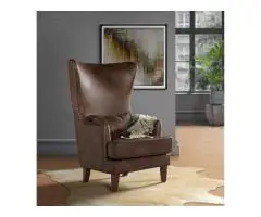 Full Back Lounge Chair Wide Tufted Wingback Chair
