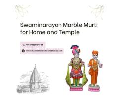 Hand Carved Swaminarayan Marble Statue for Home and Temple