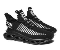 Genial Stylish Lightweight Sports Running Shoes(Black)