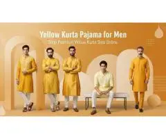 Yellow Kurta Pajama for Men Shop Premium Yellow Kurta Sets Online