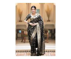 Black Banarasi Saree Wedding and Festivity Wear