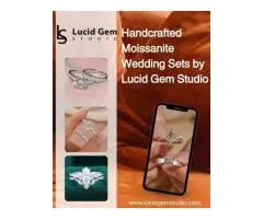 Handcrafted Moissanite Wedding Sets by Lucid Gem Studio