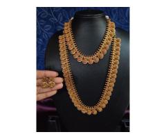 Antique Kasu Coin Combo Necklace Set with Earrings - 3