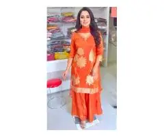 Silk Blend Kurta with Palazzo Set in Gondia