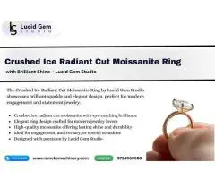 Radiant Cut Moissanite Engagement Ring with Brilliant Shine Lucid Gem Studio
