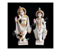 Order Handcrafted Radha Krishna Marble Murti in All Sizes