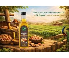 Pure Wood Pressed Groundnut Oil by GirOrganic Healthy & Natural Choice