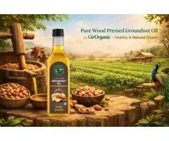 Pure Wood Pressed Groundnut Oil by GirOrganic Healthy & Natural Choice