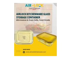 Airlock Kitchenware Glass Storage Container Microwave & Oven Safe, Food Grade