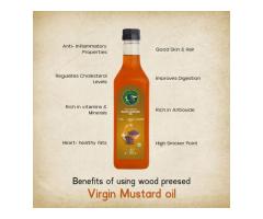 Pure Wood Pressed Mustard Oil for Healthy & Natural Cooking GirOrganic