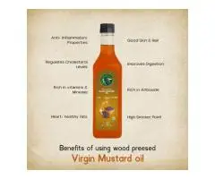 Pure Wood Pressed Mustard Oil for Healthy & Natural Cooking GirOrganic