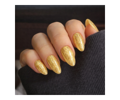 Golden glitter nail polish - 4