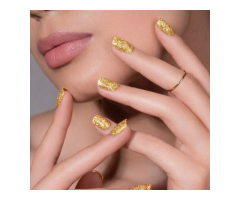 Golden glitter nail polish - 6