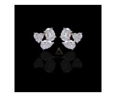 Elegant Three Pieces Fancy Cut Diamond Earrings Perfect for Daily Wear