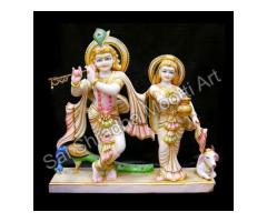 Order Radha Krishna Murti in White Marble Direct from Manufacturer