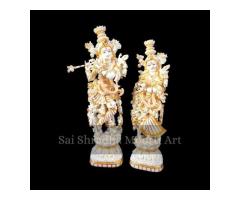 Order Radha Krishna Murti in White Marble Direct from Manufacturer - 2