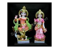 Order Radha Krishna Murti in White Marble Direct from Manufacturer - 3