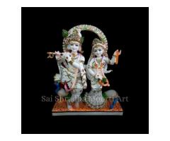 Order Radha Krishna Murti in White Marble Direct from Manufacturer - 4