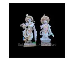 Order Radha Krishna Murti in White Marble Direct from Manufacturer - 5