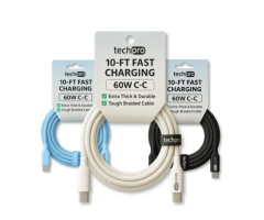 10ft USB C to C Braided Cable for Fast Charging