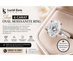 Shop 4 Carat Oval Moissanite Ring Lucid Gem Studio LLC Exclusive