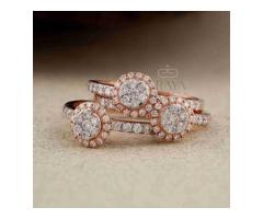 Hidden Halo Lab Diamond Ring Minimalist Lab Grown Diamond Engagement Ring Rose Gold Hidden Halo Ring - 3