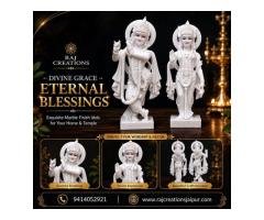 Temple Style Marble Radha Krishna Idol for Sacred Spaces