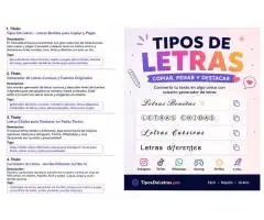 Tipos De Letras Letras Bonitas para Copiar y Pegar Gratis