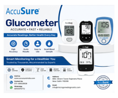 Smart Glucometer Device for Easy Testing AccuSure India