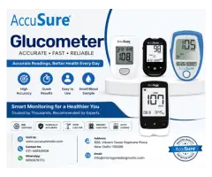 Smart Glucometer Device for Easy Testing AccuSure India
