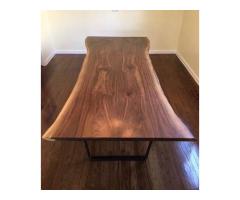 Distinctive pieces with custom walnut live edge tables