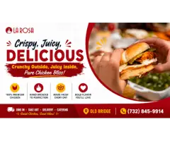Get the Taste of Crispy Chicken Sandwich in Old Bridge at La Rosa Chicken & Grill Restaurant