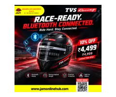 TVS Racing Full Face Helmet with Bluetooth 10% OFF