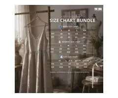 Fashion Size Chart Templates Bundle for Brands The ODD Factory