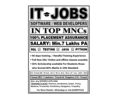 IT TRAINING and IT JOBS Assured in Tamilnadu, Chennai - 2