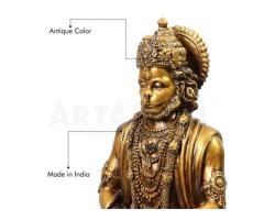 Buy Meditating Lord Hanuman Idol Online In India – theartarium - 3