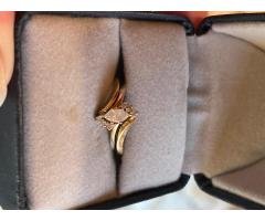 10k yellow gold 1/2 carat diamond wedding ring set - 3