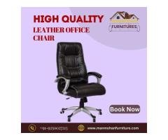 High Quality Leather Office Chair, Manmohan Furniture