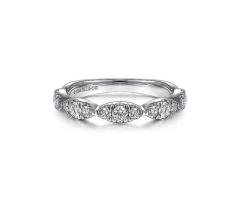 Gabriel & Co. 14K White Gold Cluster Marquise Station Anniversary Band