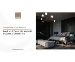 Enhance Your Home Warmth with Dark Stained Wood Plank Flooring