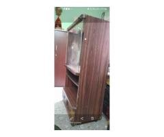 TV storage cabinet with shelves,  drawers and portable wheels,