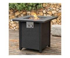 Propane Fire Pit Table, Outdoor Gas Fire Pits Table with Rocks and Lid, Adjustable Flame - 4