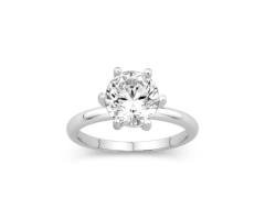 14K White Gold Solitaire Mounting Cz Center